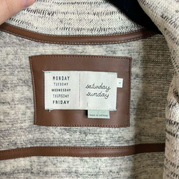 Saturday Sunday for Anthropologie Fleece Knit Coat Cozy Warm w/ Pockets Sz S - Picture 5 of 6